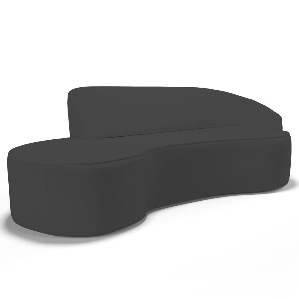 Sofá Living  4 Lugares 300cm Braço Direito Mozart D06 Sintético Cinza - Mpozenato