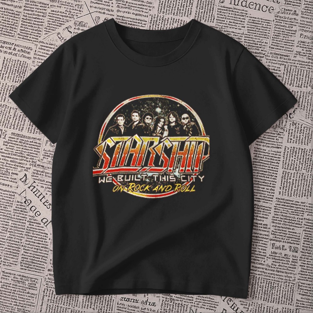 Camiseta estampada - banda de rock | starship | membros do grupo | peça unissex oversized premium 100% algodão