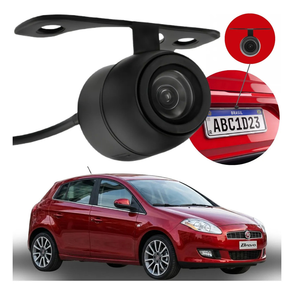 Câmera De Ré Smart Vision Hd Fiat Bravo 2011 2012 2013 2014 2015 2016 2017 2018 2019