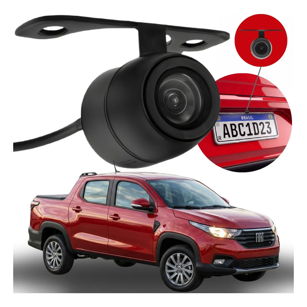 Câmera De Ré Smart Vision Hd Fiat Strada 2013 2014 2015 2016 2017 2018 2019 2020