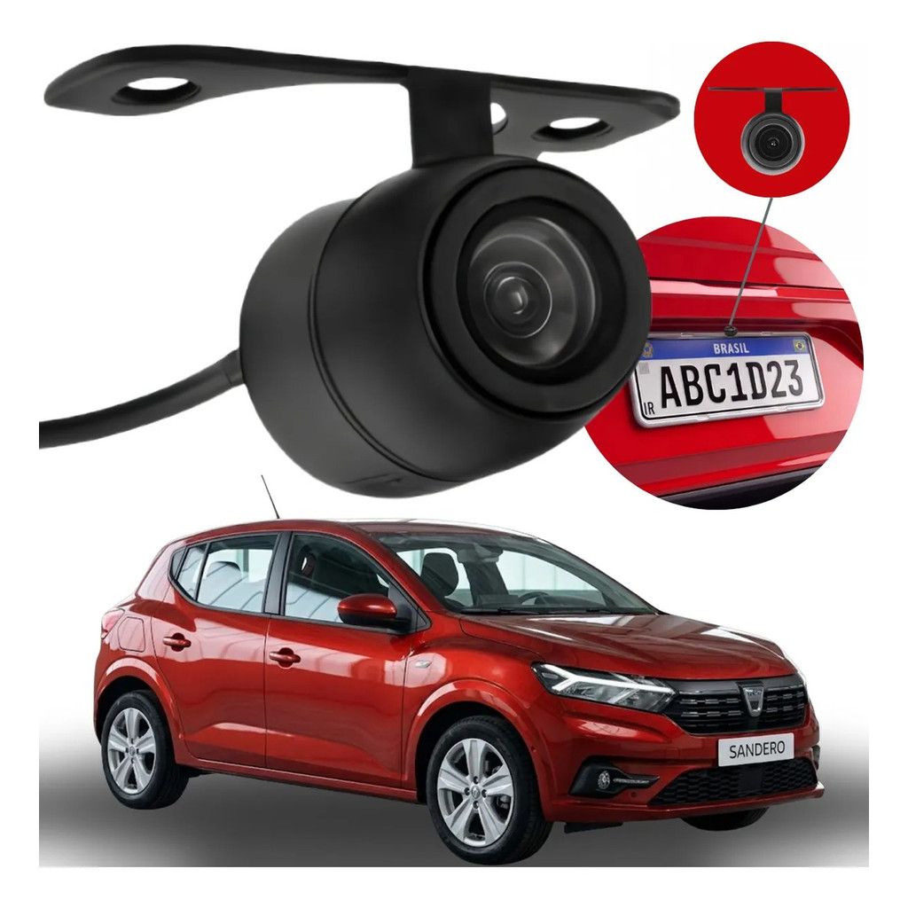 Câmera De Ré Smart Vision Hd Renault Sandero 2015 2016 2017 2018 2019 2020 2021 2022 2023
