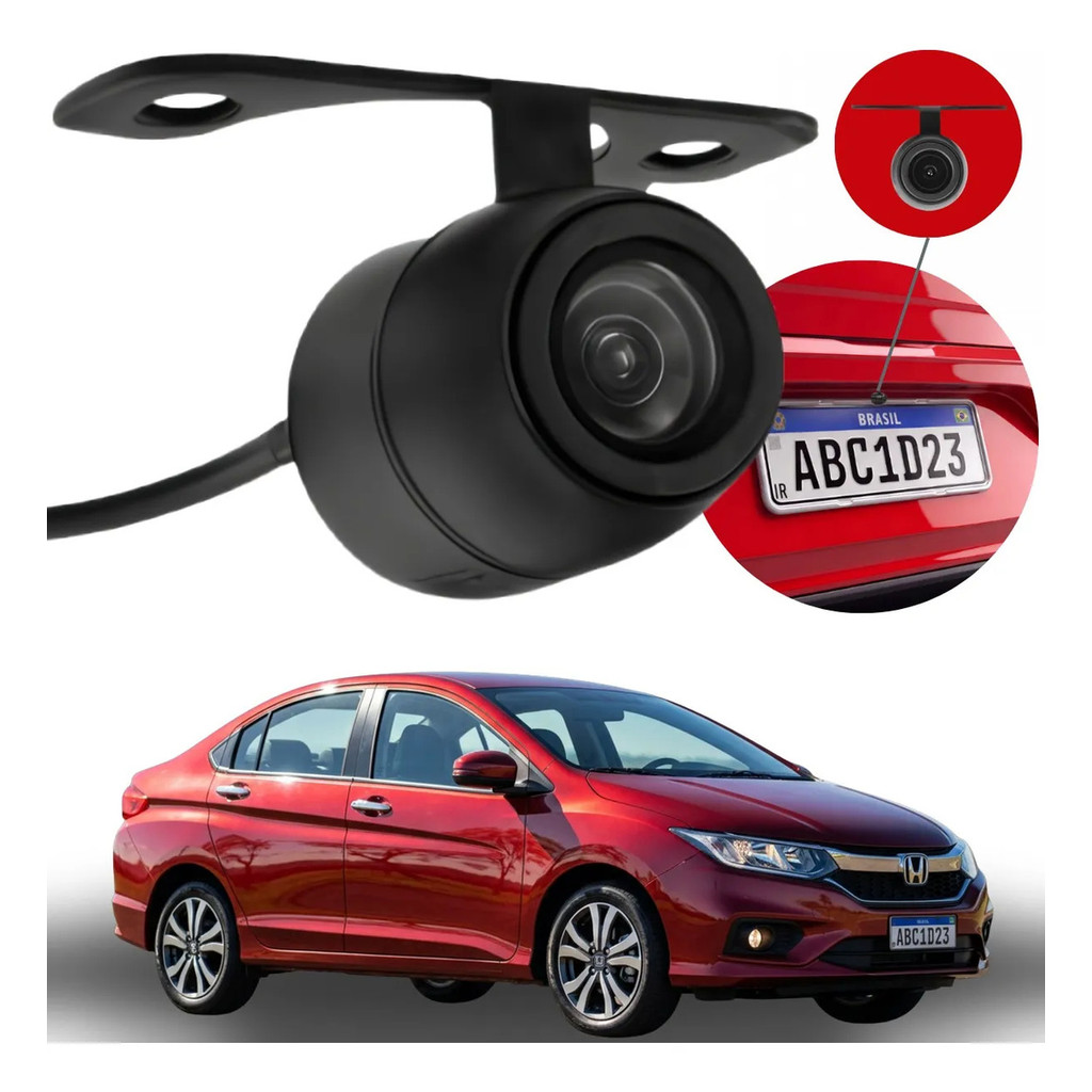 Câmera De Ré Smart Vision Hd Honda City 2014 2015 2016 2017 2018 2019 2020