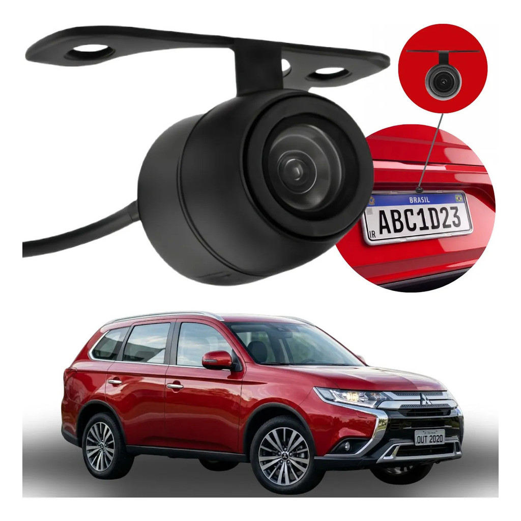 Câmera De Ré Smart Vision Hd Mitsubishi Outlander 2013 2014 2015 2016 2017 2018 2019 2020