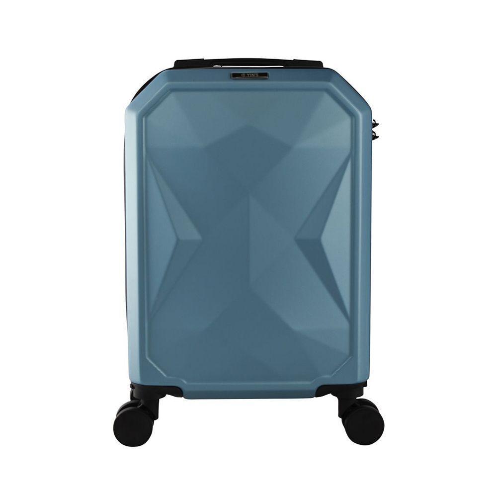 Mala De Bordo Pequena Em Abs Yins Angle 21162 Cadeado Integrado Rodas Giro 360 Azul P