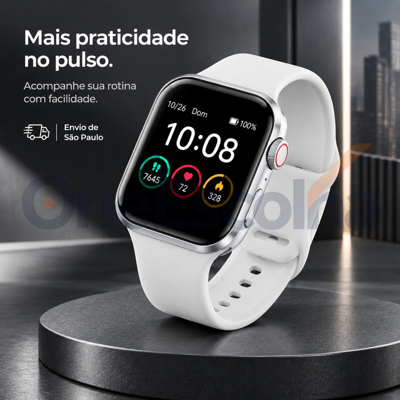 [OneEscolha] Opções: Smartwatch + Conjunto de Fones de Ouvido, Uso Cotidiano, Multifuncional, Chamadas Bluetooth