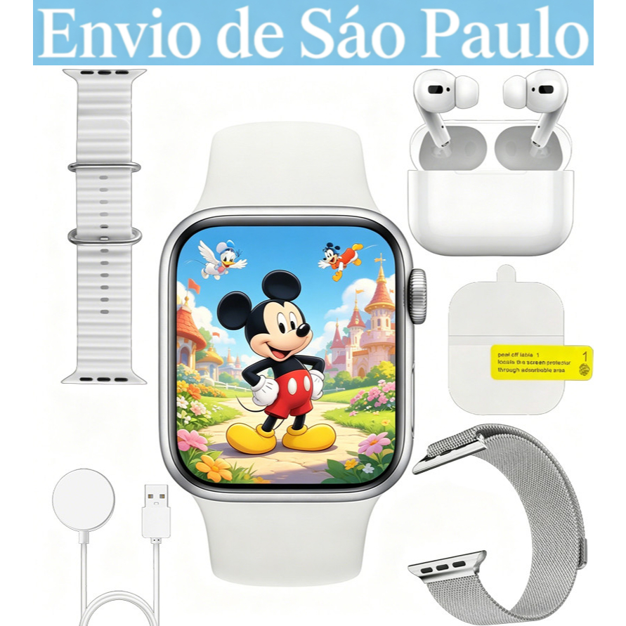 [Oferta Especial]  Relógios Inteligentes+Fones De Ouvido Bluetooth, Portátil De Alta Qualidade e Requintado Smartwatch