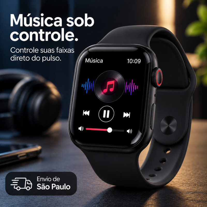 [OneEscolha] Smartwatch W9 45mm para Uso Diário, Chamadas Bluetooth, Controle de Música, Registro de Movimento