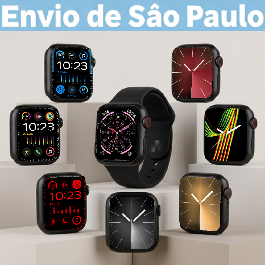 Conjunto de Pulseira Múltipla Relógio Inteligente 45mm , Conexão Bluetooth , Smartwatch Original , Para Android e iOS