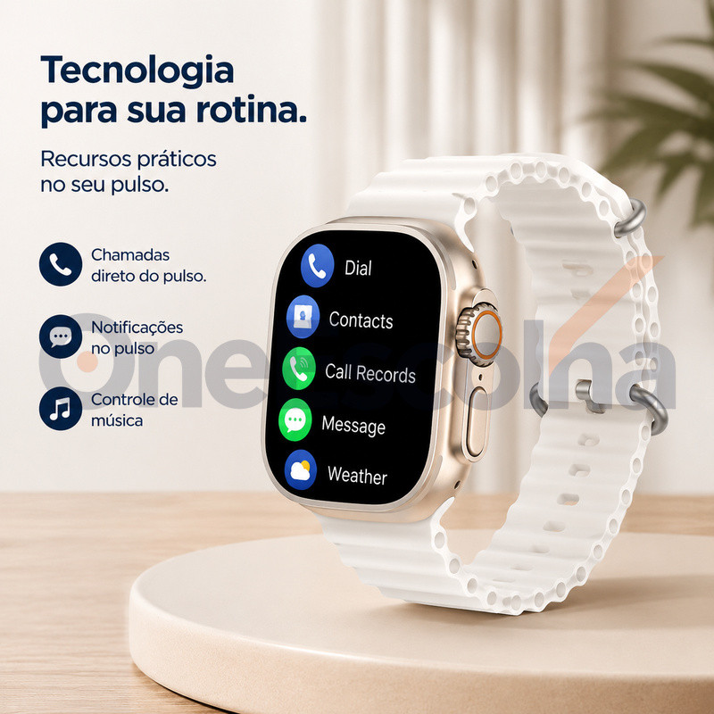 [OneEscolha] Smartwatch S17 Série Rosa para o Público Feminino, Tela Tátil HD, Chamadas Bluetooth, Multifuncional