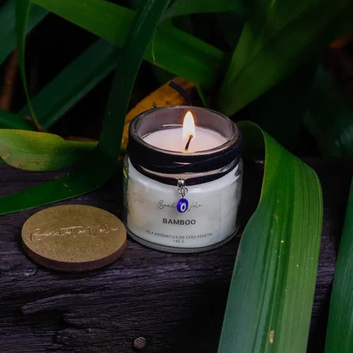VELA AROMATICA DE CERA VEGETAL HANDMADE - BAMBOO