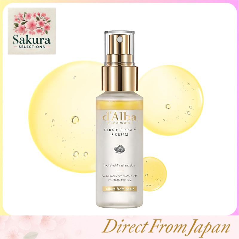 d'Alba White Truffle First Spray Serum - Tônico em névoa hidratante, spray de essência hidratante para pele sensível e seca, vegano, não comedogênico, sem fragrância, cuidado com os poros e melhora a elasticidade da pele.