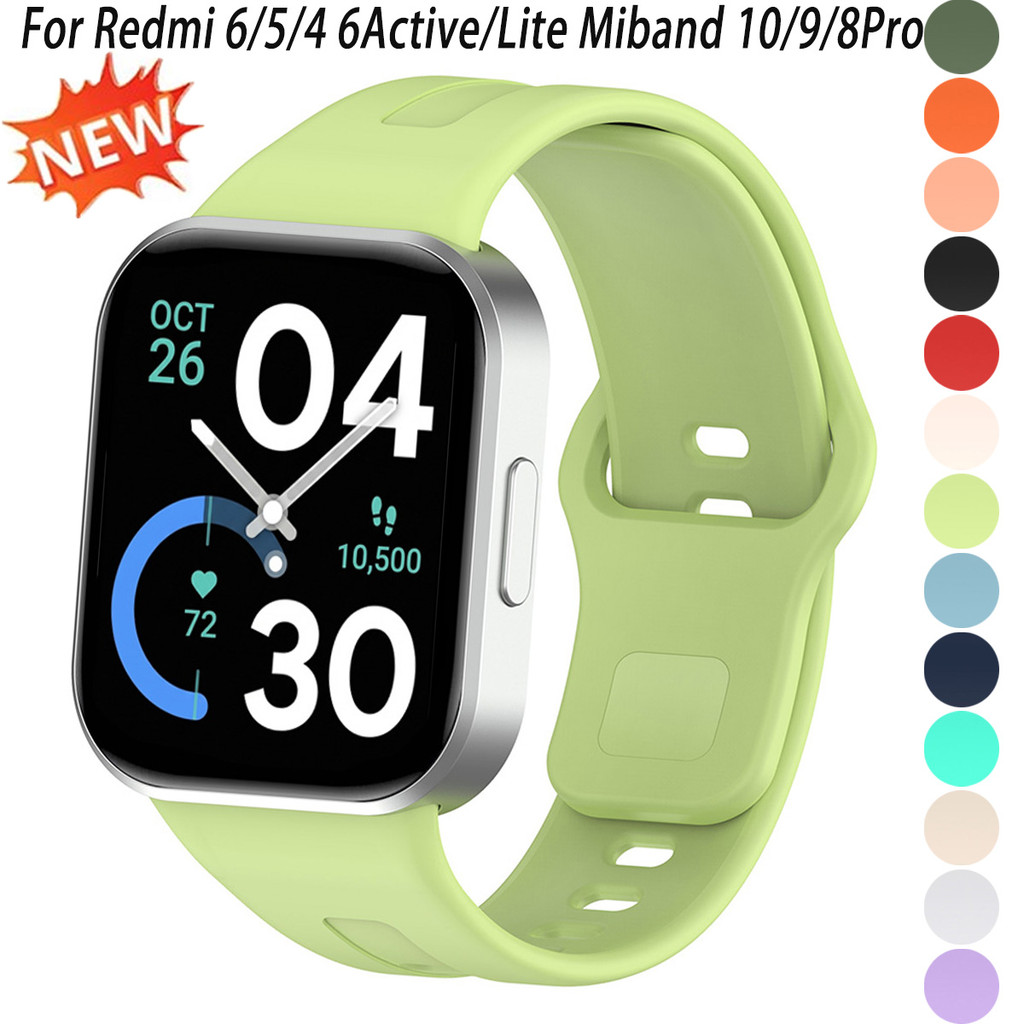 Pulseira De Silicone Macio Para Redmi Watch 6/6 Active lite/5/4 Banda MiBand 10 Pro/9Pro/8 Esportiva