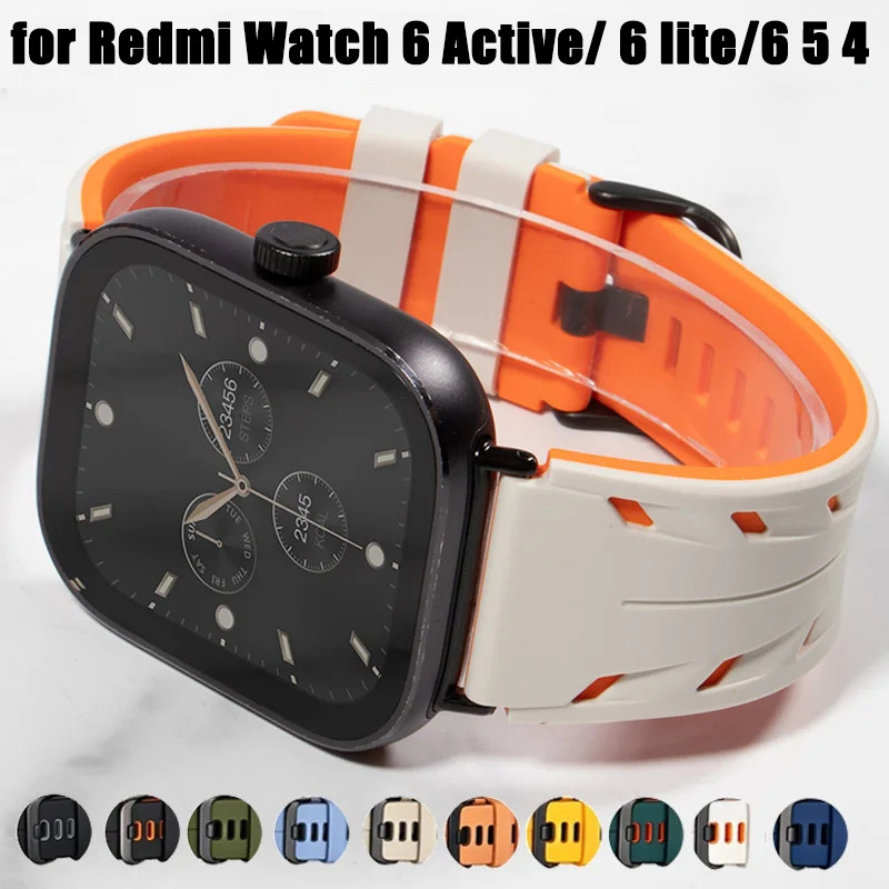 Pulseira De Silicone Para Redmi Watch 6/6 Active lite/5/4 Banda MiBand 10 Pro/9Pro/8 Acessórios
