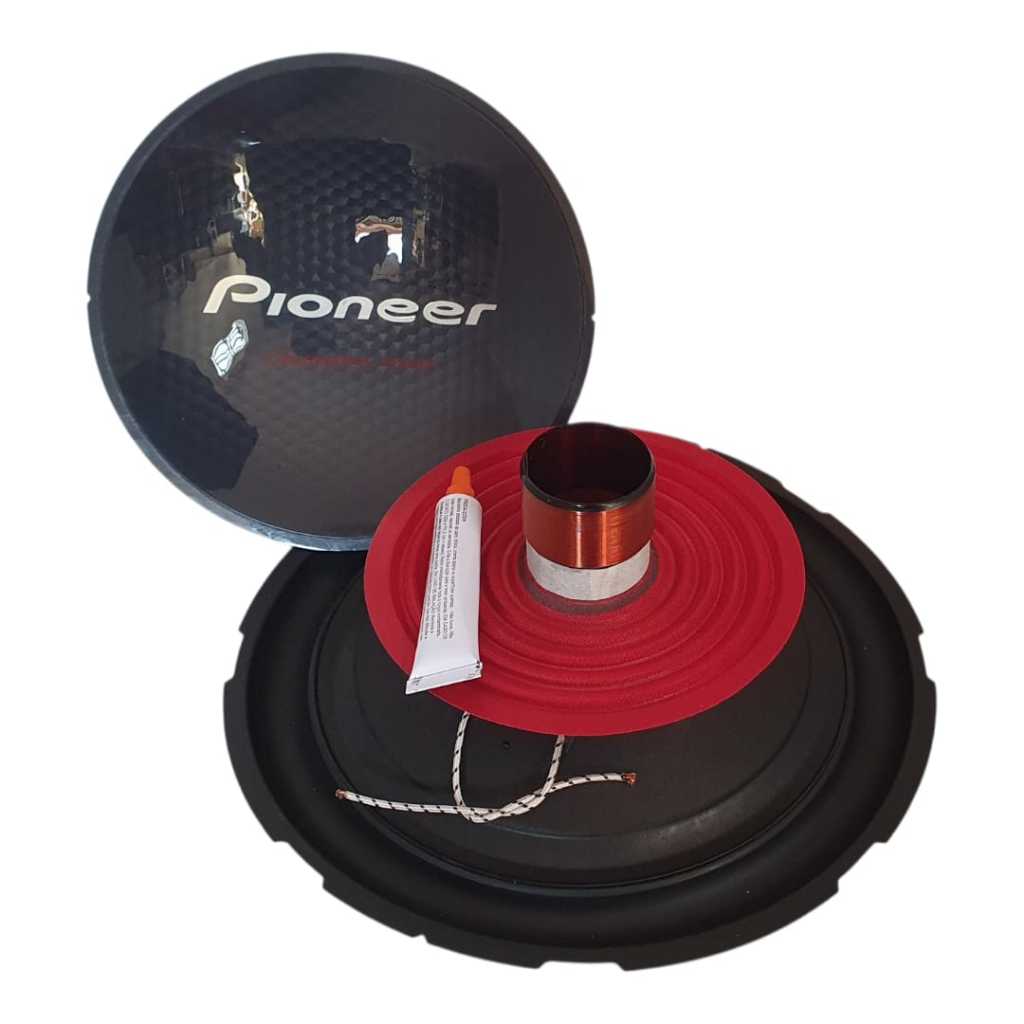 Kit reparo Energy compatível c/ falante pioneer 309 D4 4+4 ohms 12 polegadas - protetor preto