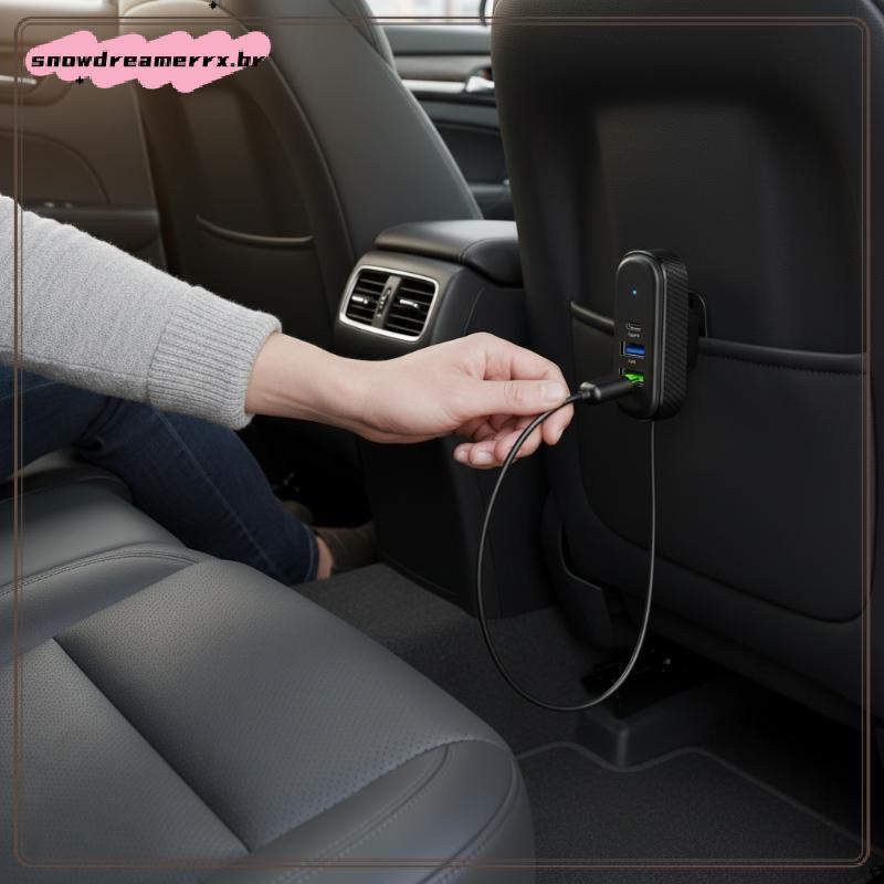 Carregador De Carro Rápido 5 Em 1 100W Max 66W Super Charge Portas USB Tipo C Duplas Para Carros 12V-24V Carregamento Mu