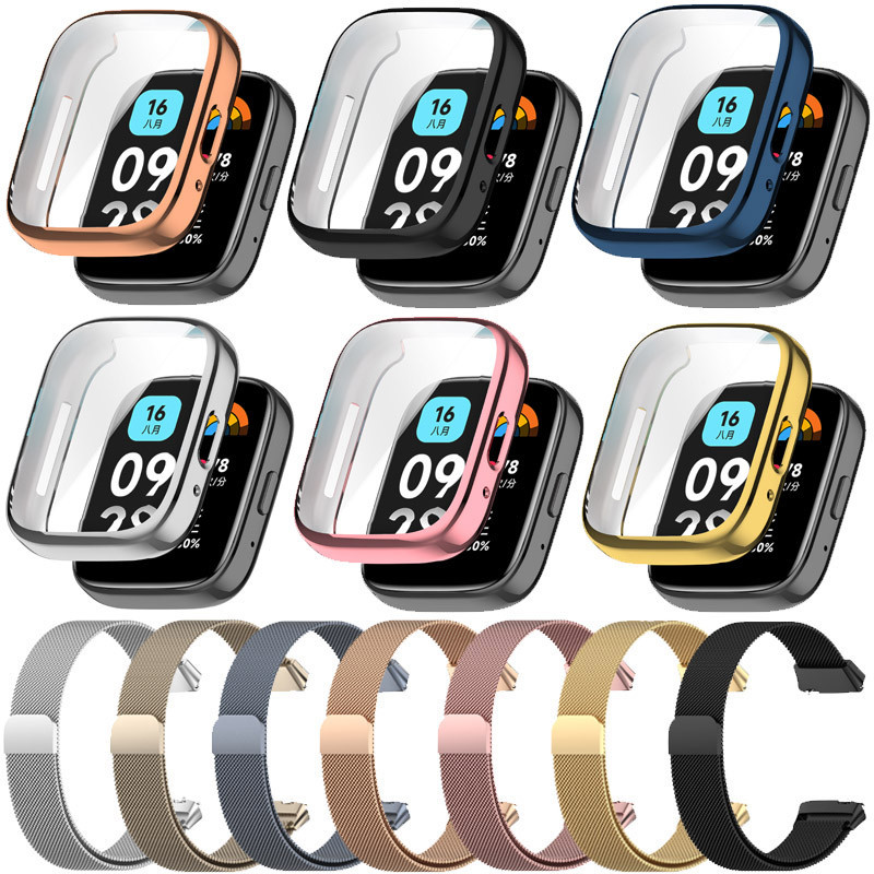 Para Redmi Watch 3 Active Smart Replacement Metal Strap Magnético De Milão Proteção Da Caixa TPU
