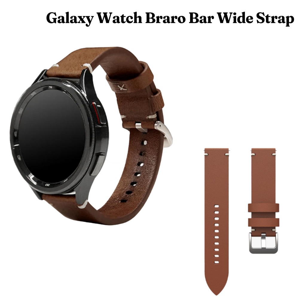 Galaxy Watch 65 Pro 4 Classic Leather Strap Banda De Couro Bravo Wide Samsung Smart Italiano Genuíno