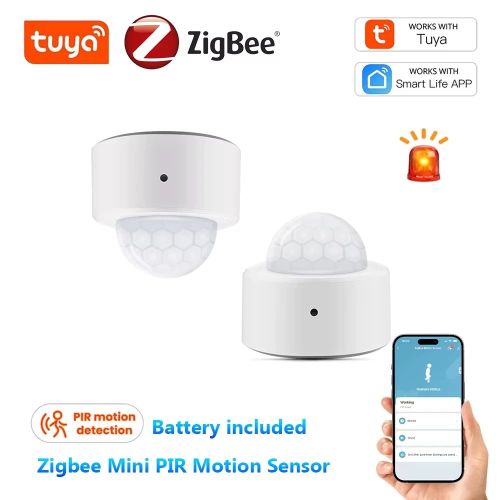 SAIMILI Smart PIR Motion Sensor 3 Unidades Detector De Alarme De Segurança Infravermelho Compatível Com Aplicativo