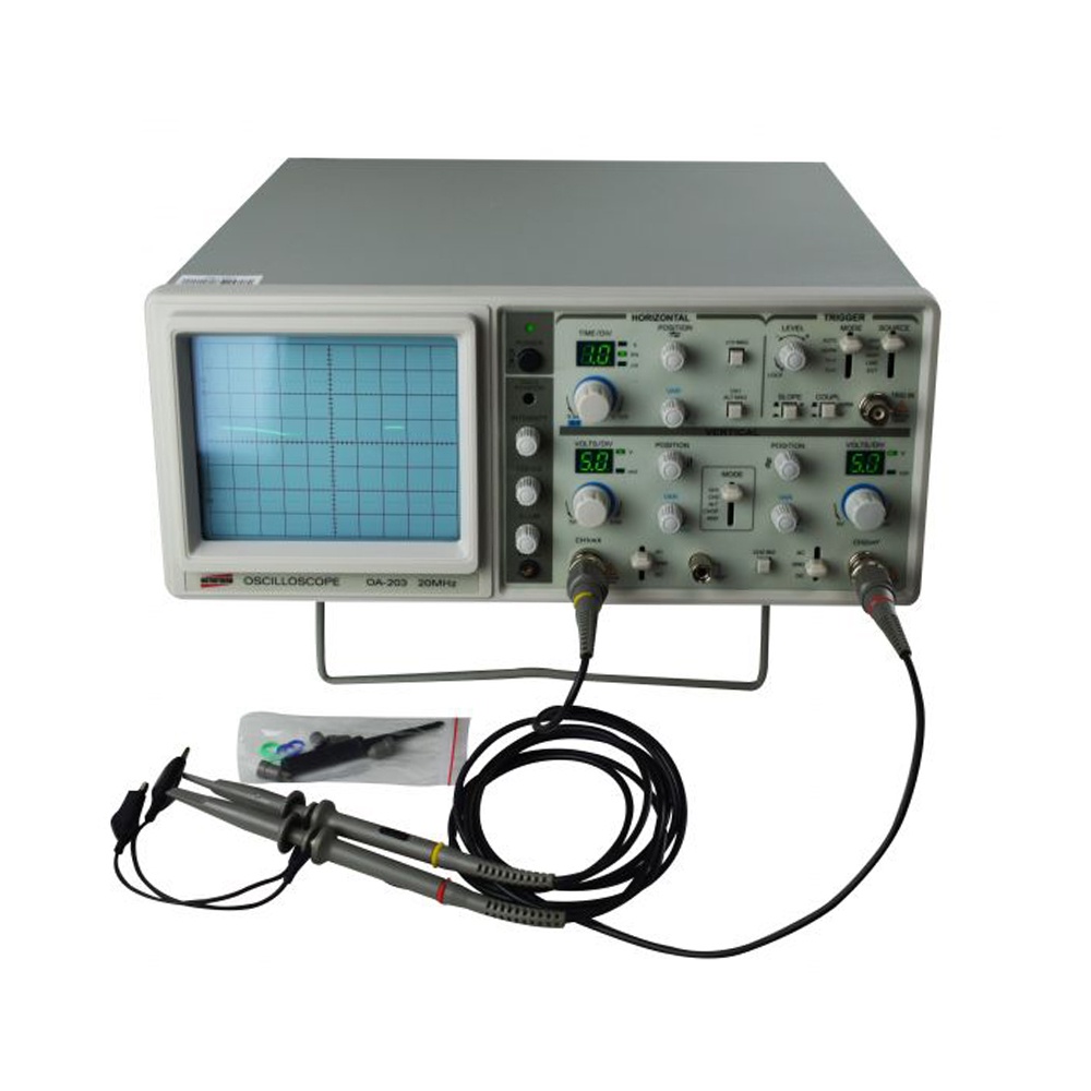 Osciloscópio Analógico 20Mhz 2 Canais 30W Bivolt Retangular 6 Reticulado Interno Oa-203 Instrutherm