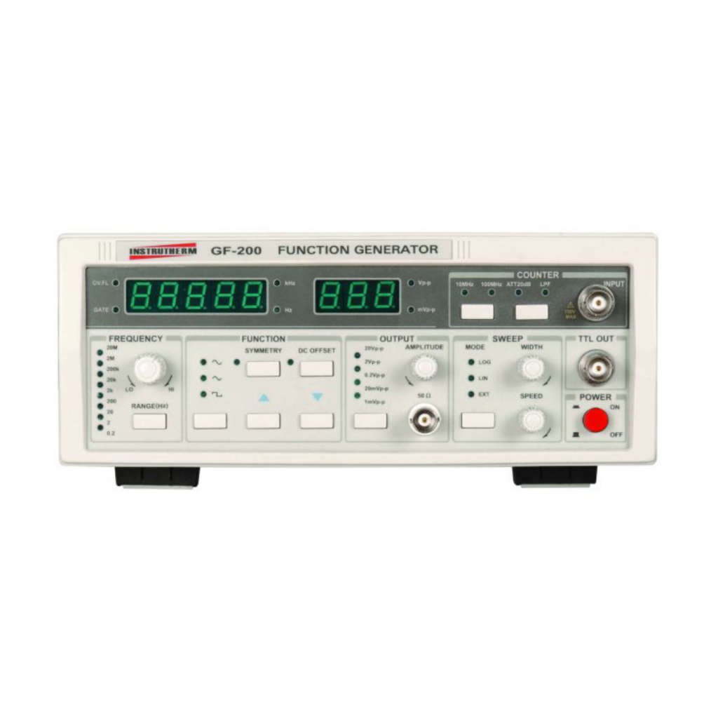 Gerador Funções Digital 2Hz A 20Mhz 8 Escalas Onda Senoidal Quadrada Triangular Gf-200 Instrutherm