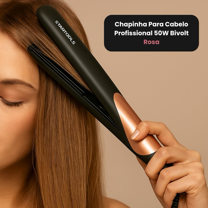 Chapinha Cabelo Profissional 50 Watts Bivolt Alisador Rápido Rosa