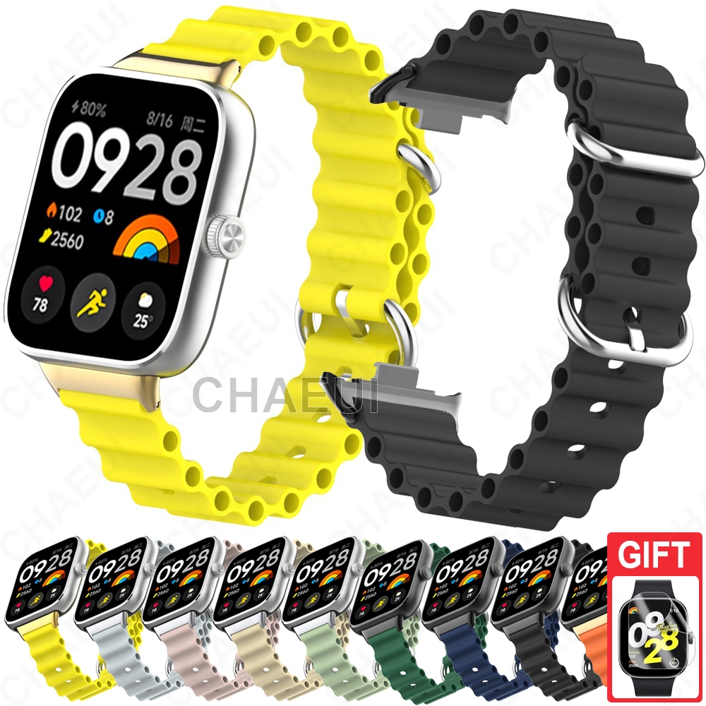 Pulseira De Silicone Acessórios Banda Respirável Para Redmi Watch 4 5 6 Active Lite / Xiaomi Smart Band 8 9 10 Pro