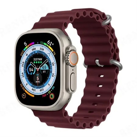 Pulseira Silicone OCEANO VINHO OCEAN 42mm 44mm 45mm 49mm Para Smart Watch Smarwatch