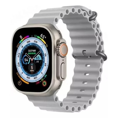 Pulseira Silicone OCEANO CINZA OCEAN 42mm 44mm 45mm 49mm Para Smart Watch Smarwatch