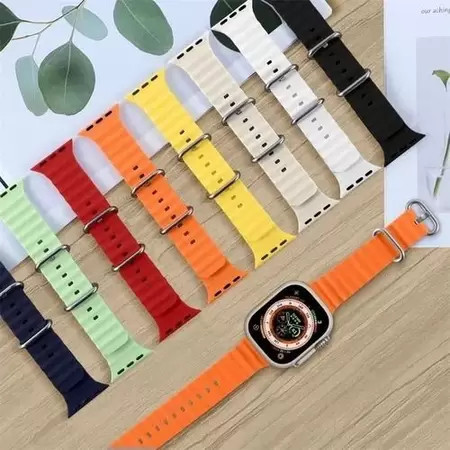Pulseira Ocean para Smartwatch Apple Watch Series Ultra 49mm Oceano Relógio serie 1 2 3 4 5 6 7 8 10