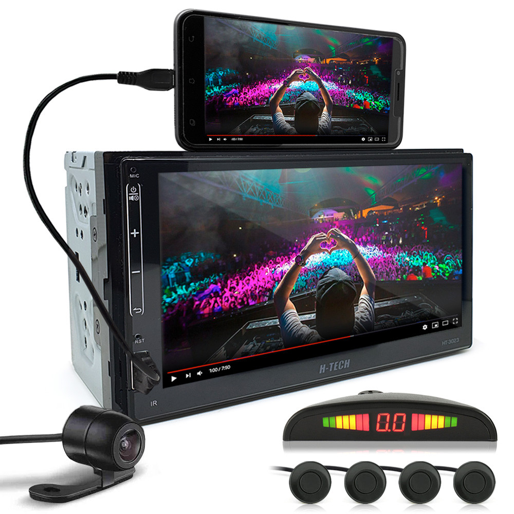 Kit Central Multimídia + Câmera Ré + Sensor Ré Preto Range Rover Padrão Japonês Android Auto Carplay