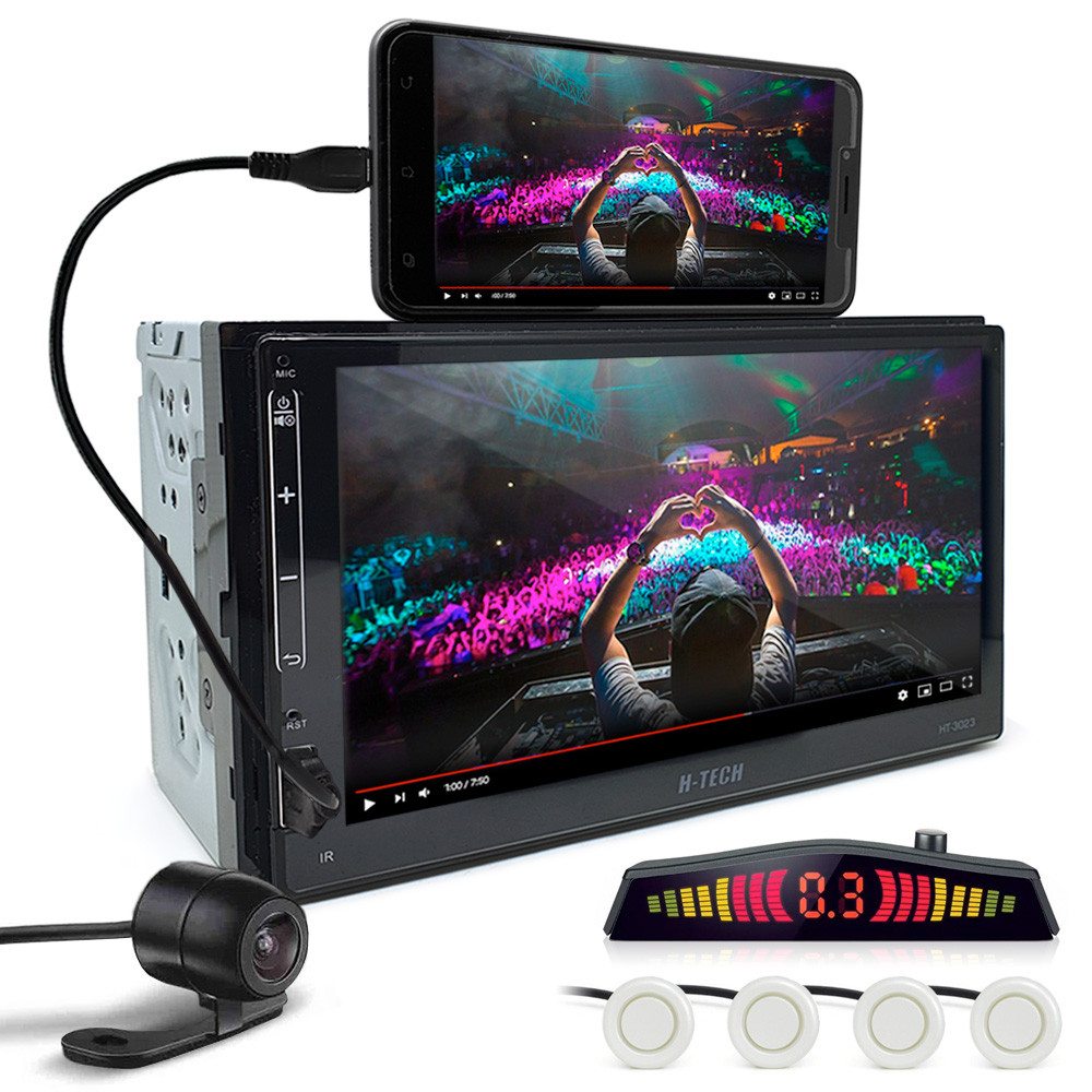 Kit Central Multimídia + Câmera Ré + Sensor Ré Pérola Range Rover Padrão Japonês Android Auto Carplay