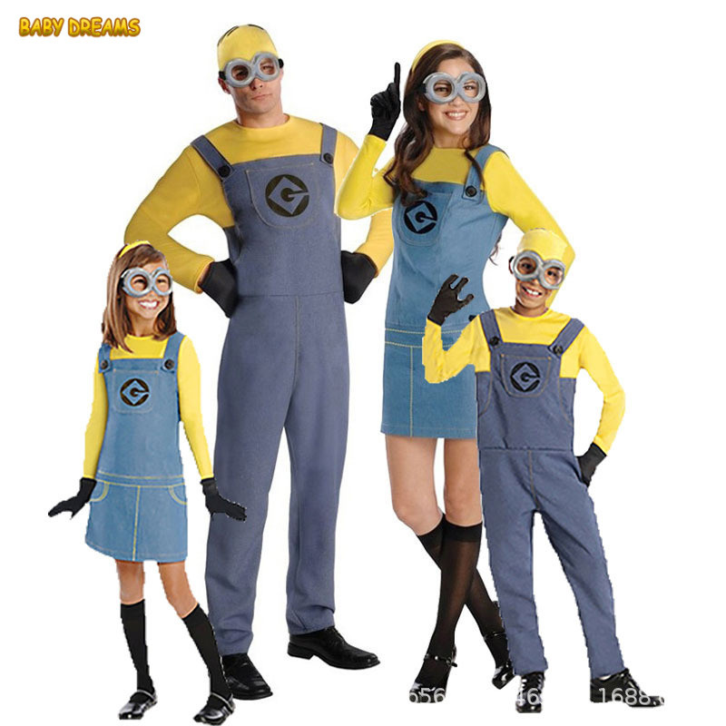 Pequeno homem amarelo cosplay traje crianças Anime traje dos desenhos animados desprezível Me traje de palco de Hallowee