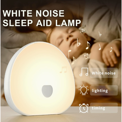 Aparelho Máquina de ruído branco Calmante Bebê Sono Relaxamento USB Recarregável luz noturna RGB