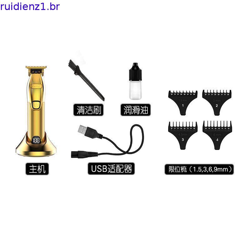 Kemei Hair Clipper Professional Trimmer Barbers Cordless Rechargeable Hair Cutting Grooming Kit T Blade LED Display Zer