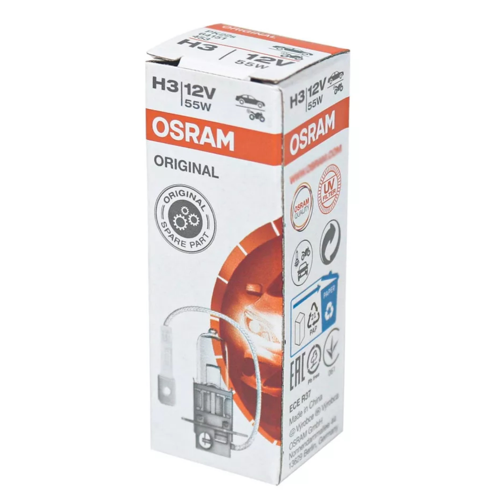 Lâmpada Osram Original Line H3 12v 55w 3200k Reposição