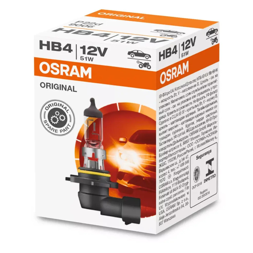 Lâmpada Osram Sylvania Original Line Hb4 12v 51w 3200k Reposição