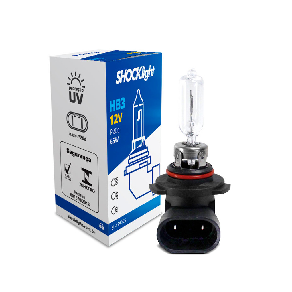 Lâmpada Halogena Standart HB3 60W P20D 3200k Shocklight