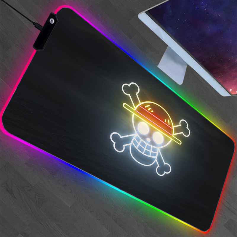 Luminescência Mouse Pad Gamer Mesa De Jogos Rgb Deskmat Teclado Pc Tapete Completo Escritório Xxl Grande One Piece Mousepad Company Mat