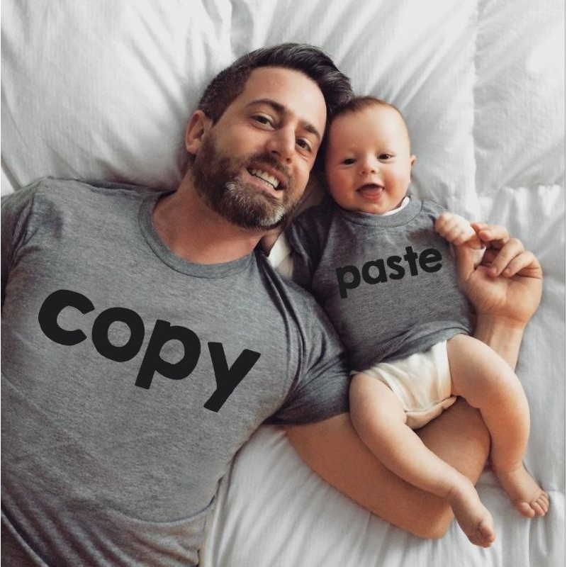 Kit pai e filho filha bebê copy paste copia cola