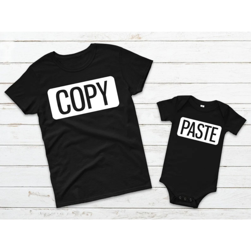 Kit Pai e Fillho Fiha copy paste camiseta body bebe