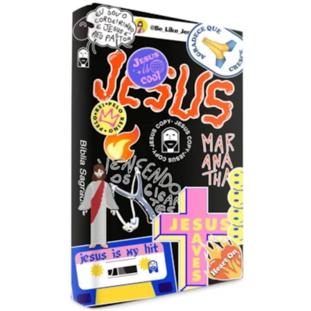 Biblia Jesus Copy Sticker | NVI | Capa Dura Preta