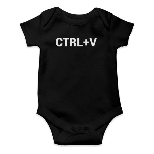 Body Preto Infantil Ctrl + V Iguais Copiar Colar Filho