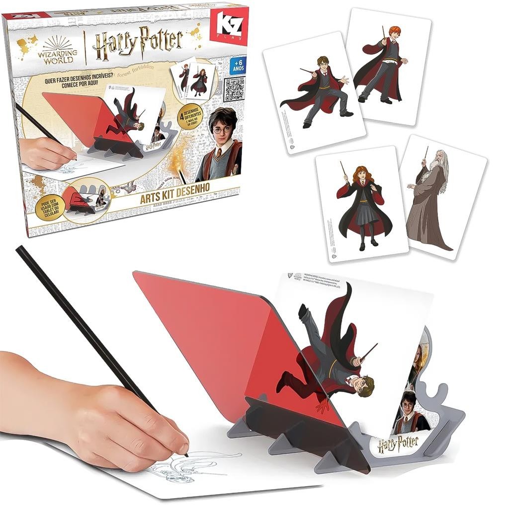 Arts Kit Harry Potter Brinquedo De Pintura Mágica Para Copiar Desenho Espelhado - Elka Brinquedos