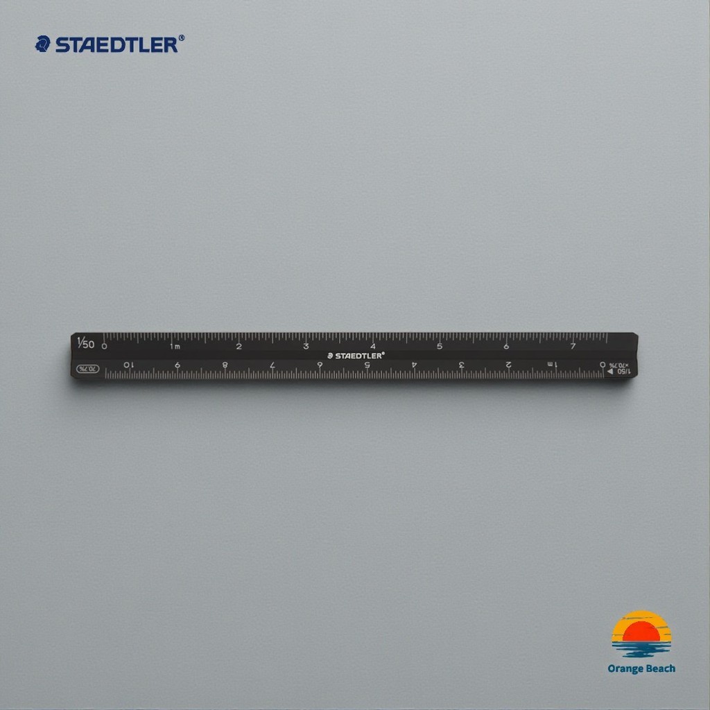 STAEDTLER 561 7-15 Escala Triangular/Copy-Down Serie-A 70.7% + Escalas Padrao/Aluminio 15cm