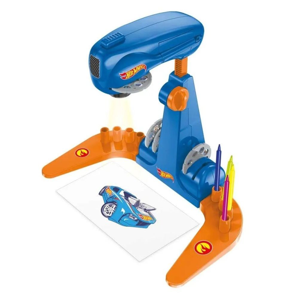 Mesa Projetora Hot Wheels Com 32 Desenhos Para Copiar e Colorir - Multikids