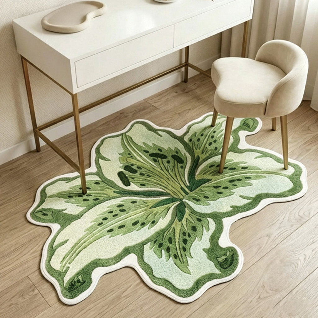 Non Slip Bathroom Rug Absorbent Floor Mat for Entrance Lily Shape Soft Velvet for Non-slip Quick-drying Decorative for B