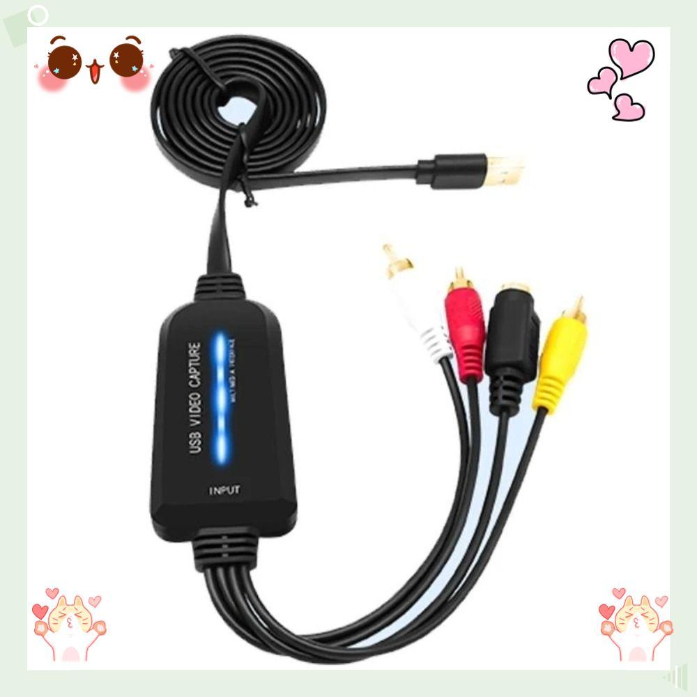 Conversor VHS Para Digital , ABS Preto VCR De Vídeo USB Com Suporte HD