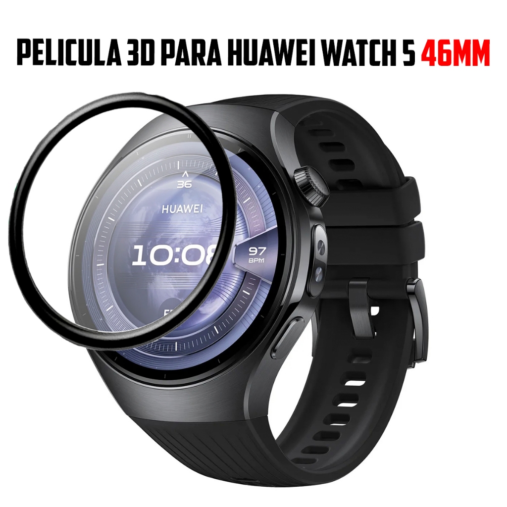 Pelicula 3D para Huawei Watch 5 46mm super resistente pelicula com borda 3D