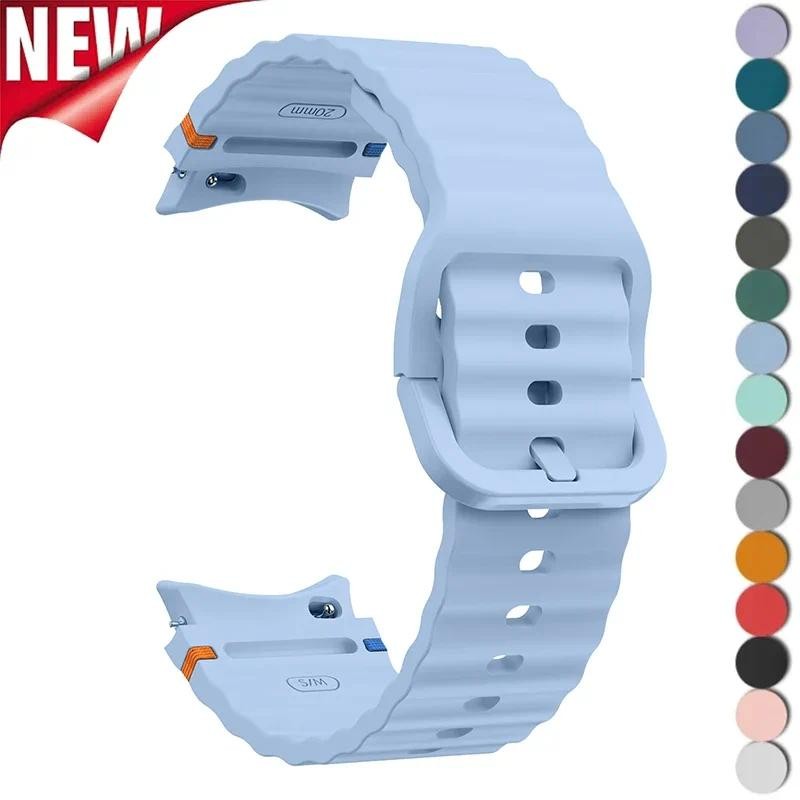 Bracelete De Silicone Para Relógio Samsung Galaxy 7 6 5 4 44mm 40mm 5Pro 45mm Faixa Esportiva 4 6Classic 43mm 47mm