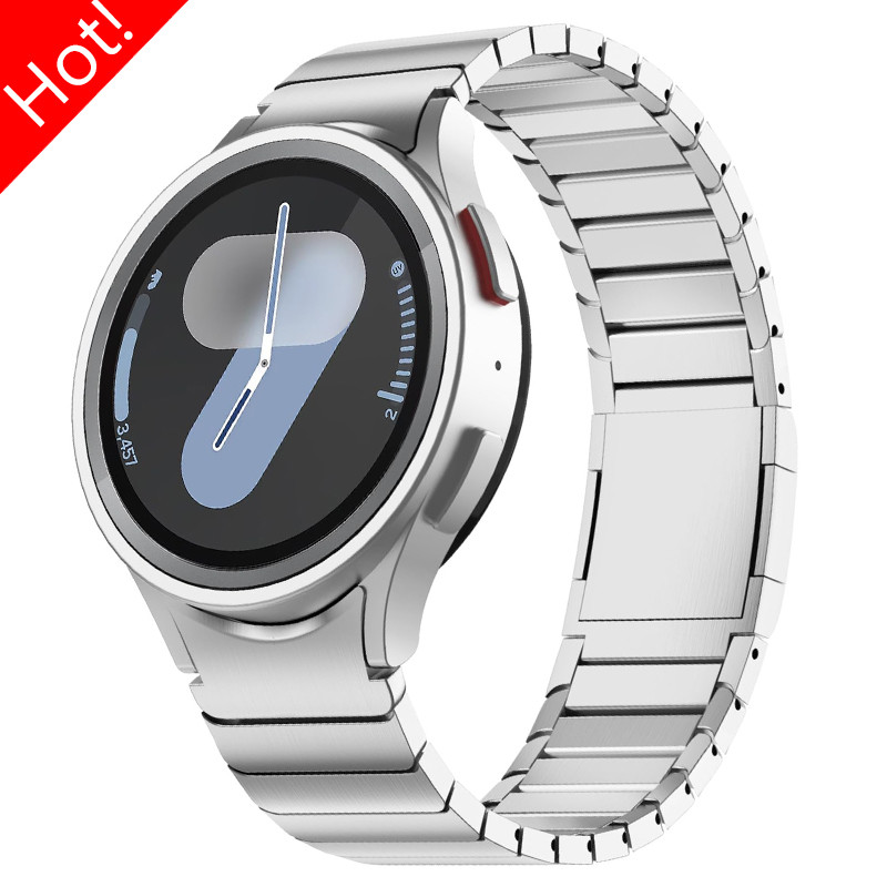 Pulseira De Metal Sem Lacunas Para Samsung Galaxy Watch 7 6 5 4 40/44mm 6Classic 43/47mm 5Pro 45mm Magnética De Aço Inox